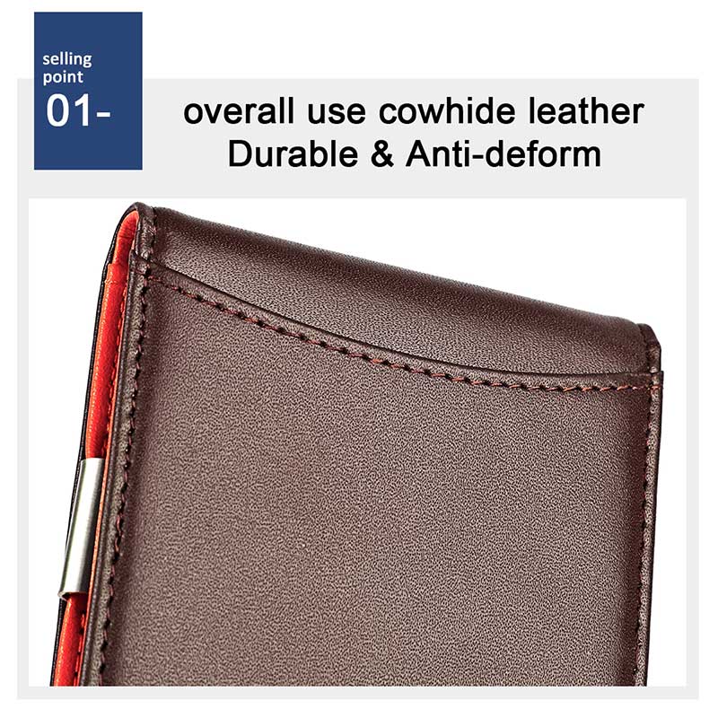 Cartera delgada de cuero real para hombre Hotsale de Amazon (1)