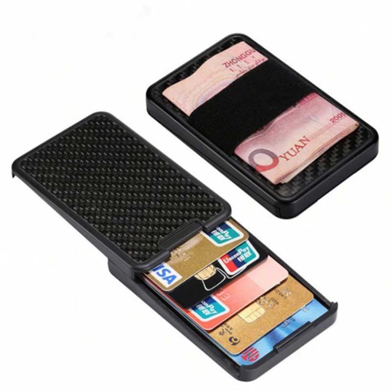 Carbon Fiber Card Holder med elastisk pengestrop (1)