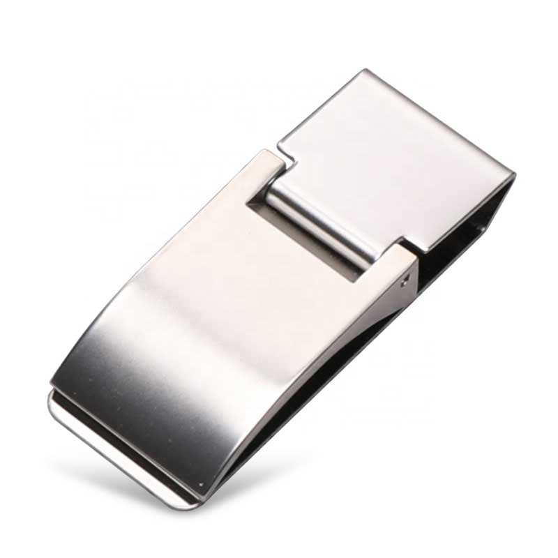 Rustfritt stål metallbelagt Custom logo Money Clip (1)